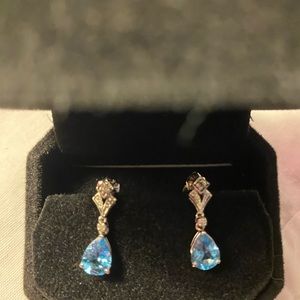 Never worn Blue Sapphire Earrings